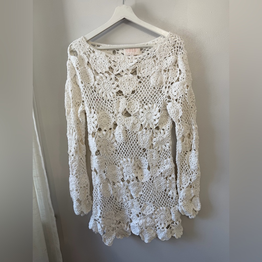 Stone Cold Fox Luciele Hand Crochet Dress in Ivory - Picture 2 of 5